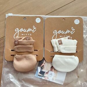 NWT Goumi Kids Baby Mitts Set Cloud Sandstone SZ 0-3 mo Bamboo Mittens Organic